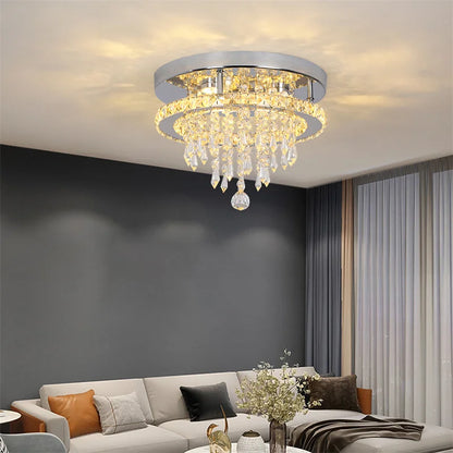 Crystal LED Flush Chandelier