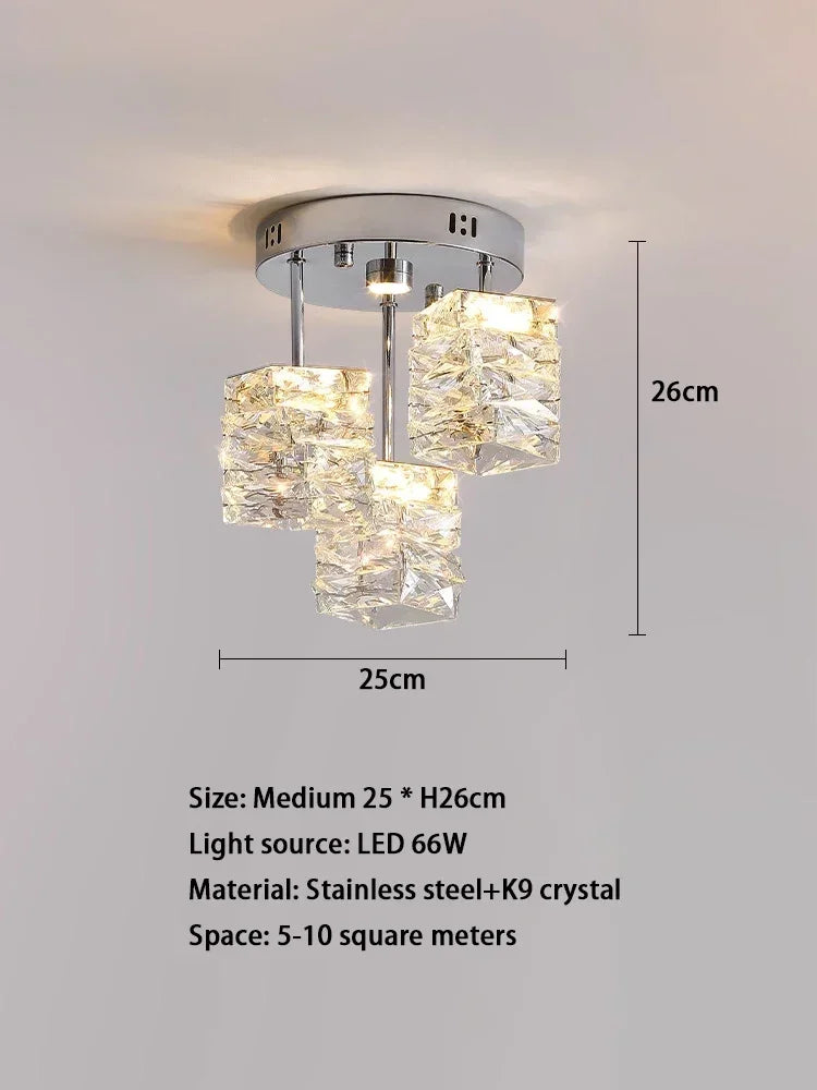 Crystal Round Double Layer Chandelier