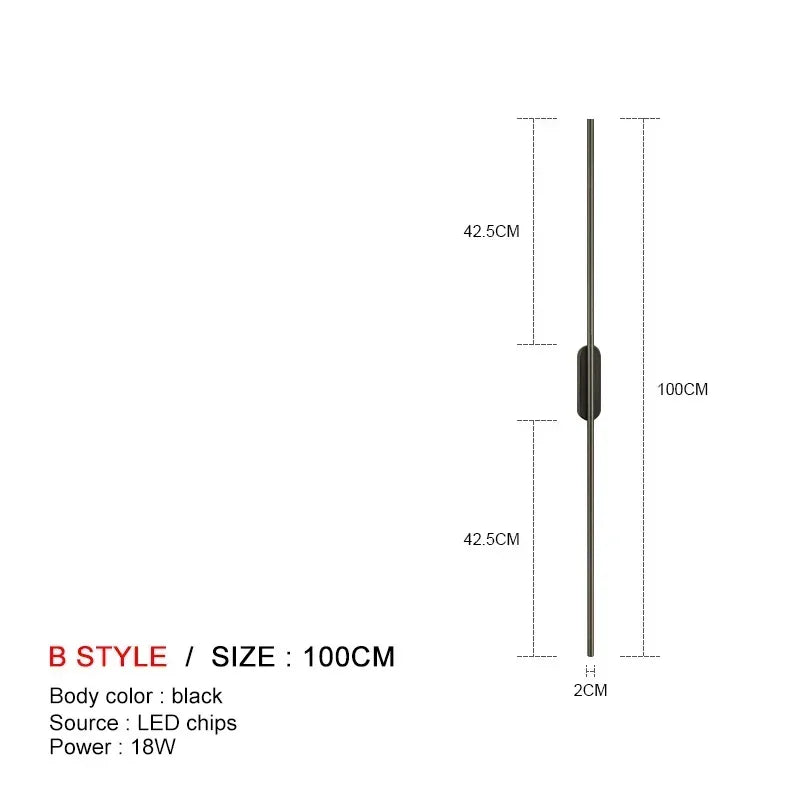 Modern Long LED Wall Lights for Bedroom