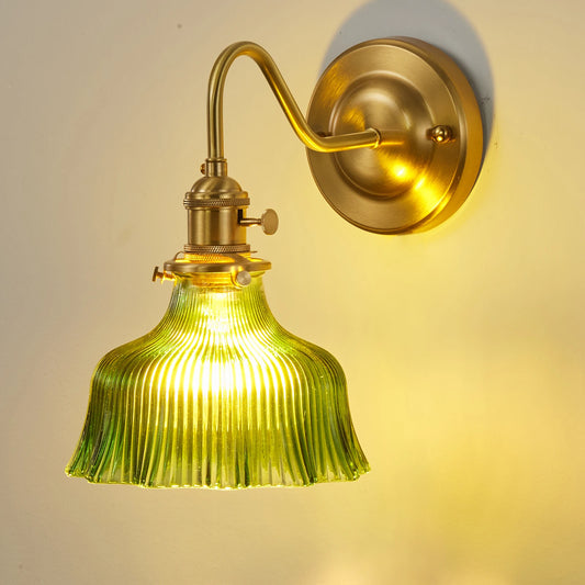 Nordic Brass & Glass Wall Sconce Elegance