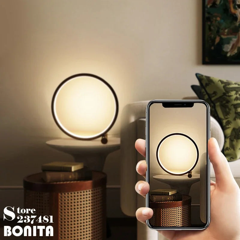 GlowRing Touch LED Desk Lamp - Modern Minimalist