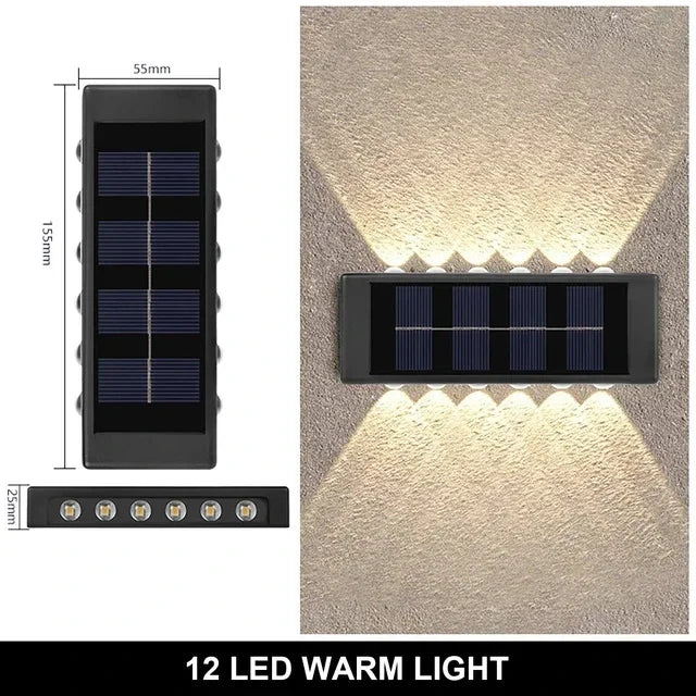 LumiGuard Solar Wall Light - 12 LED Waterproof Lamp