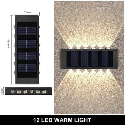 LumiGuard Solar Wall Light - 12 LED Waterproof Lamp