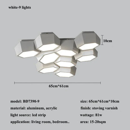 GeoGlow Dimmable LED Ceiling Lamp - Nordic Chic