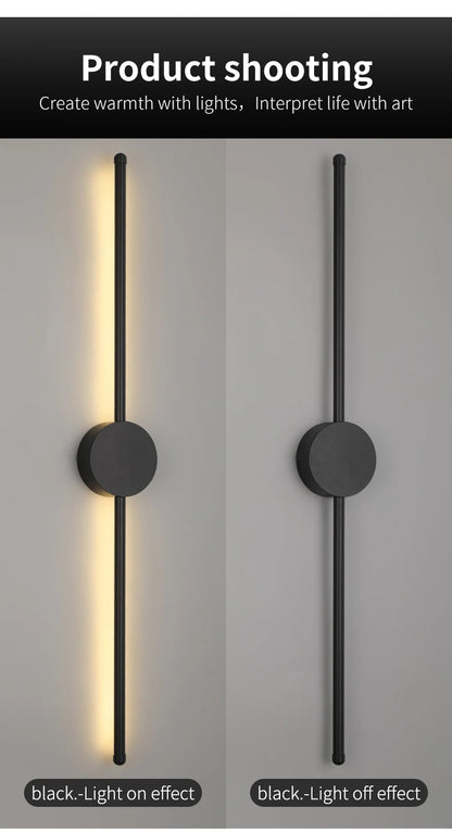 Modern Black I-Shaped LED Wall Lamp