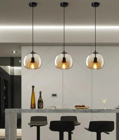 AmberGlow Modern LED Pendant Light Fixtures