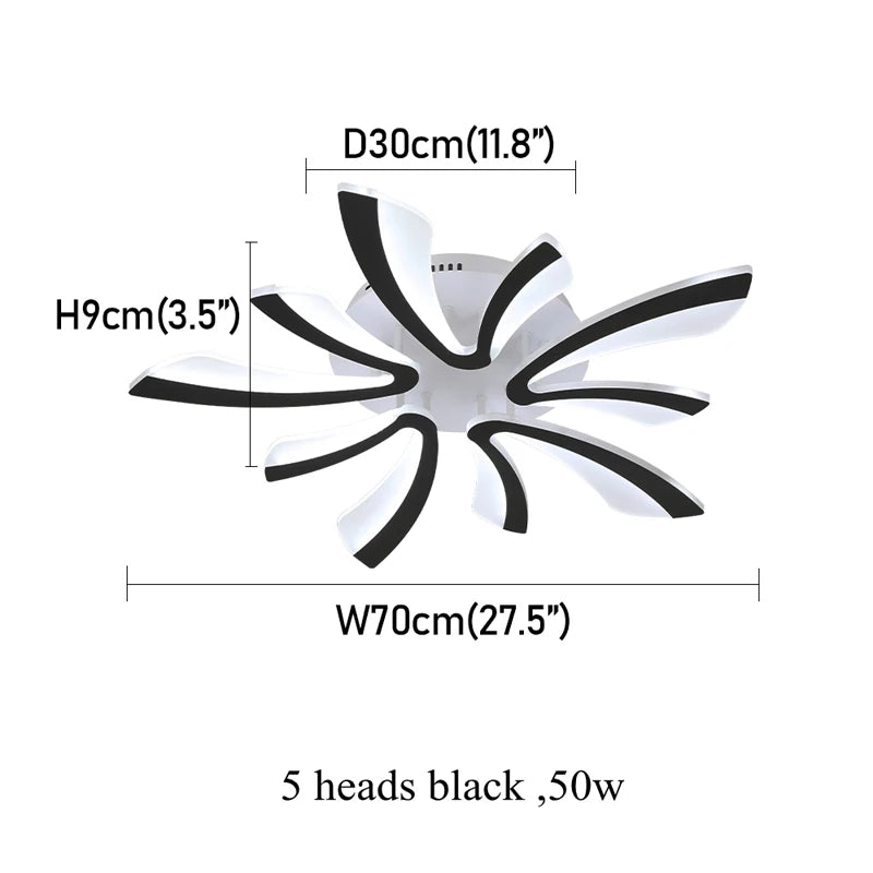 Acrylic LED Ceiling Light, Dimmable with Remote