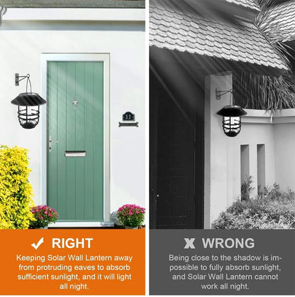 FlickerGlow Solar Wall Lanterns - 2Pack Sconce Lights