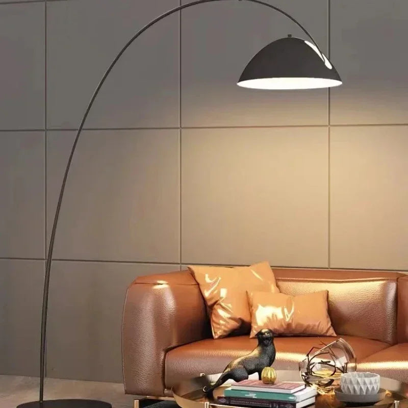 Arc Floor Lamp with Marble or Metal Base, Dimmable LED