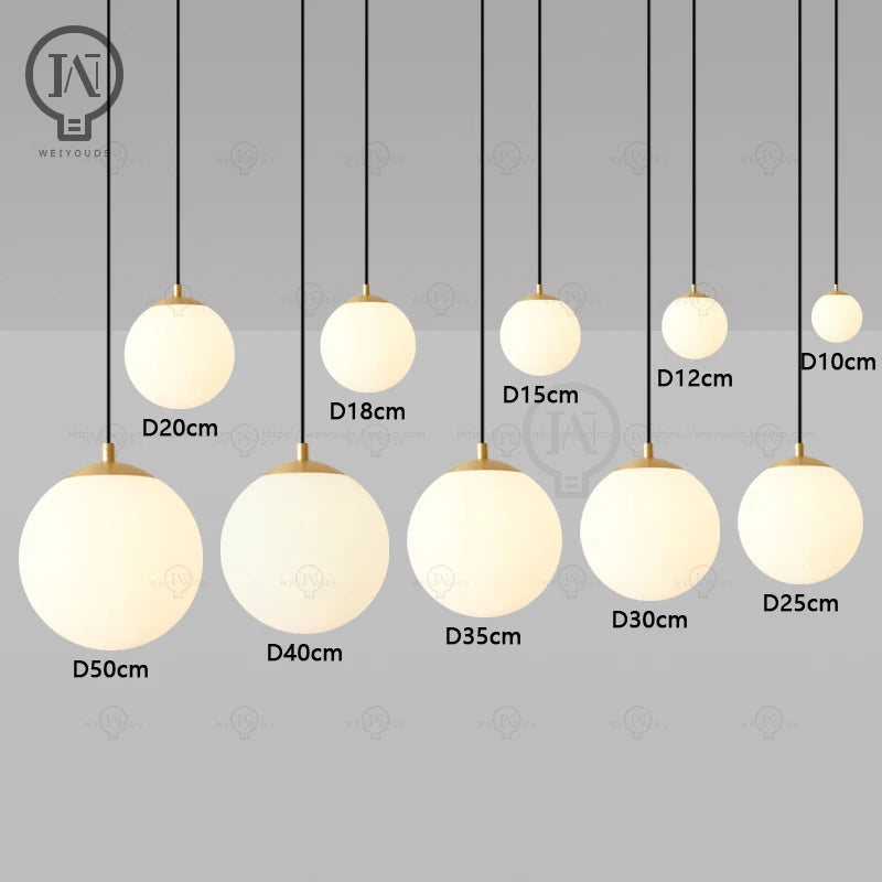 White Glass Globe Pendant