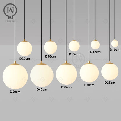 White Glass Globe Pendant
