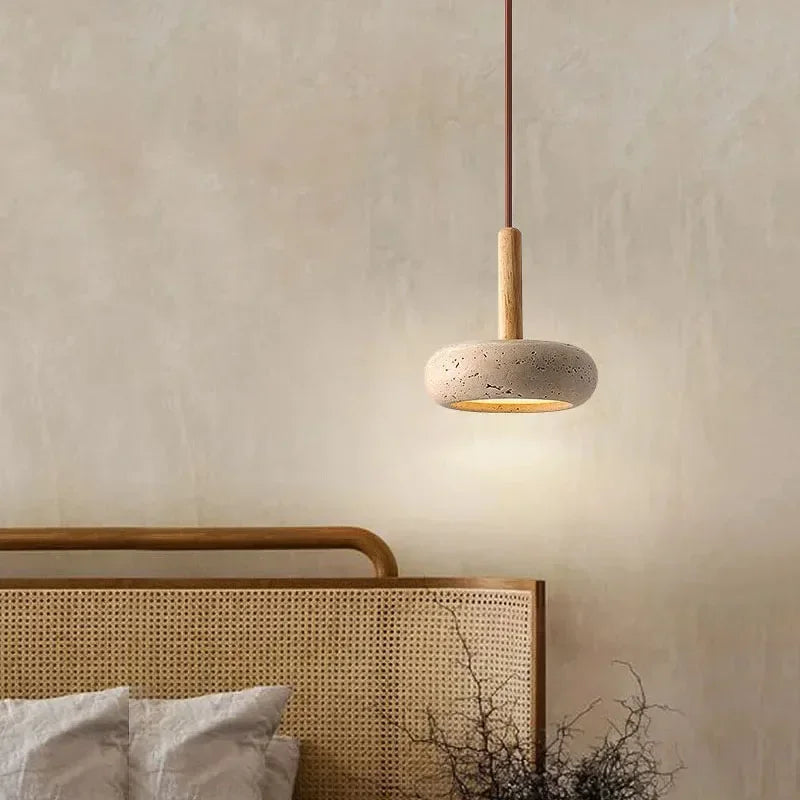 Round Travertine Pendant