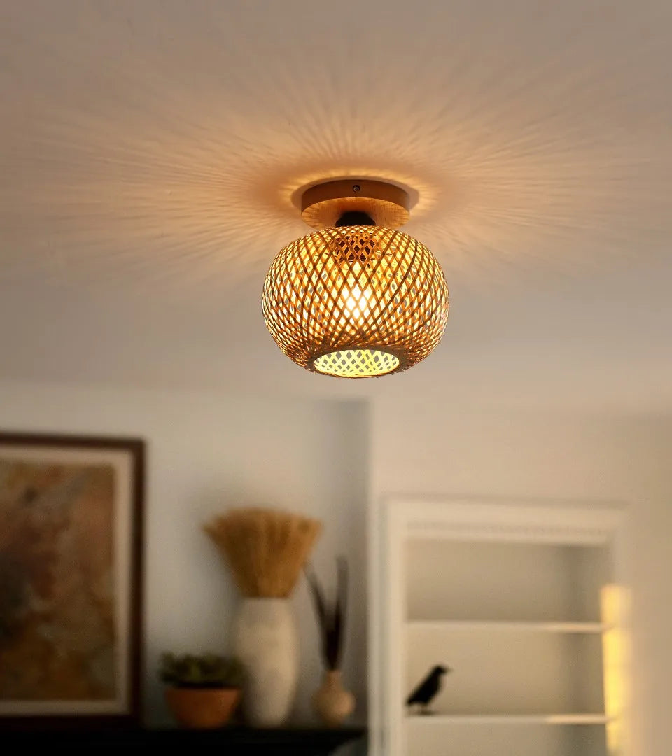 Woven Bamboo Ceiling Light