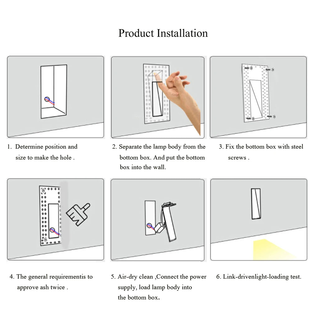 Frameless LED Stair Lamps with Motion Sensor