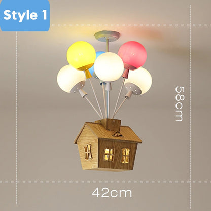 Colorful Balloon LED Wood Ceiling Light