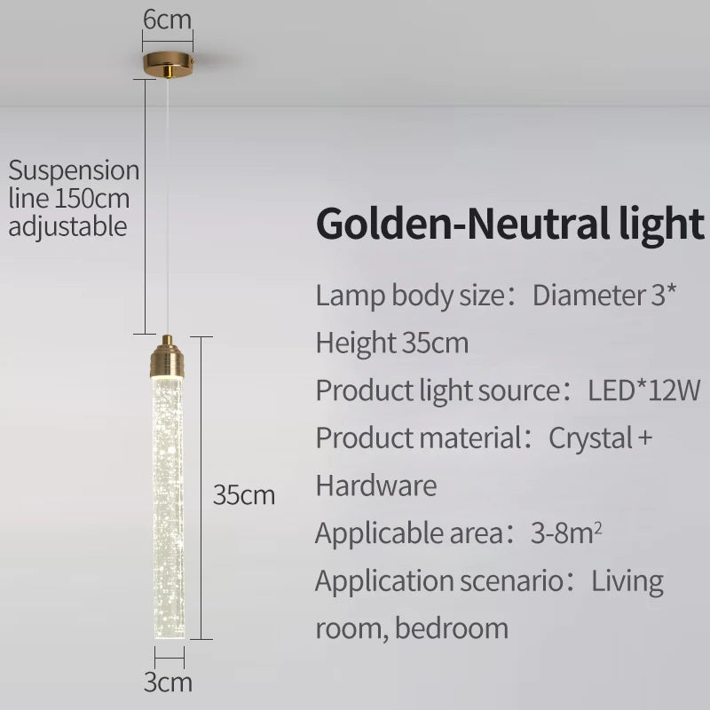 Radiant Luxe Crystal Pendant with Gold Accents