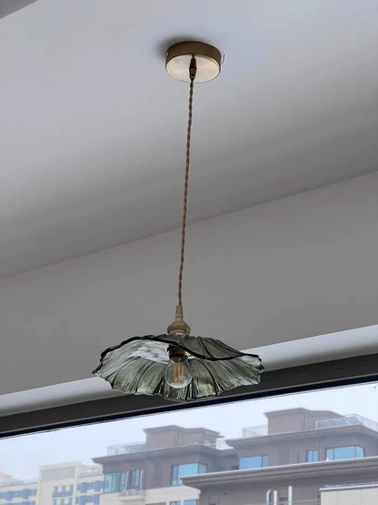 IWHD Nordic Vintage Copper Glass LED Pendant Light Fixtures