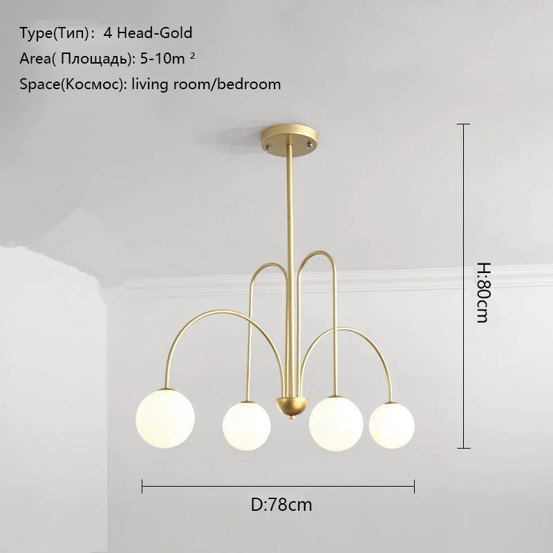 8 Head Milky Ball Chandelier