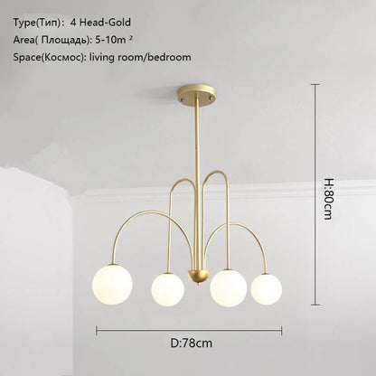8 Head Milky Ball Chandelier