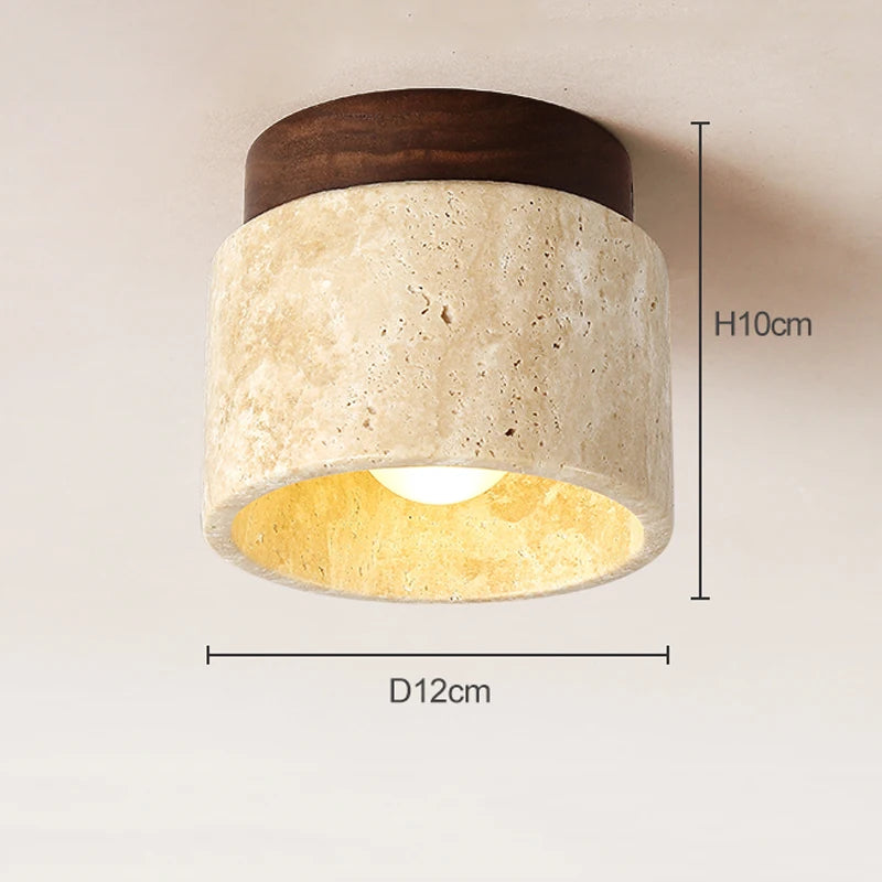 Travertine Stone Ceiling Light