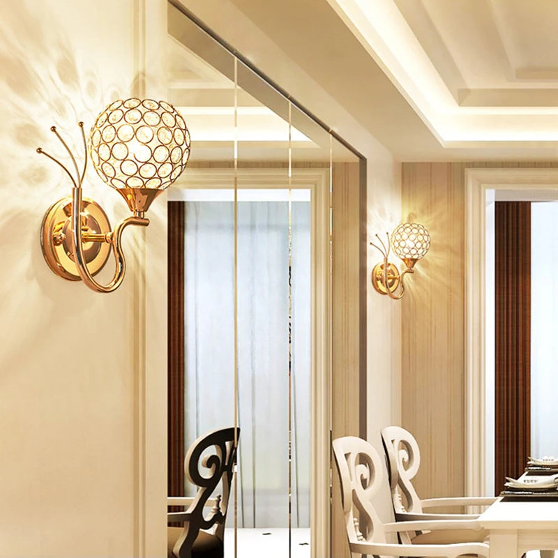 Crystal Glow Retro Wall Sconce Light Fixture