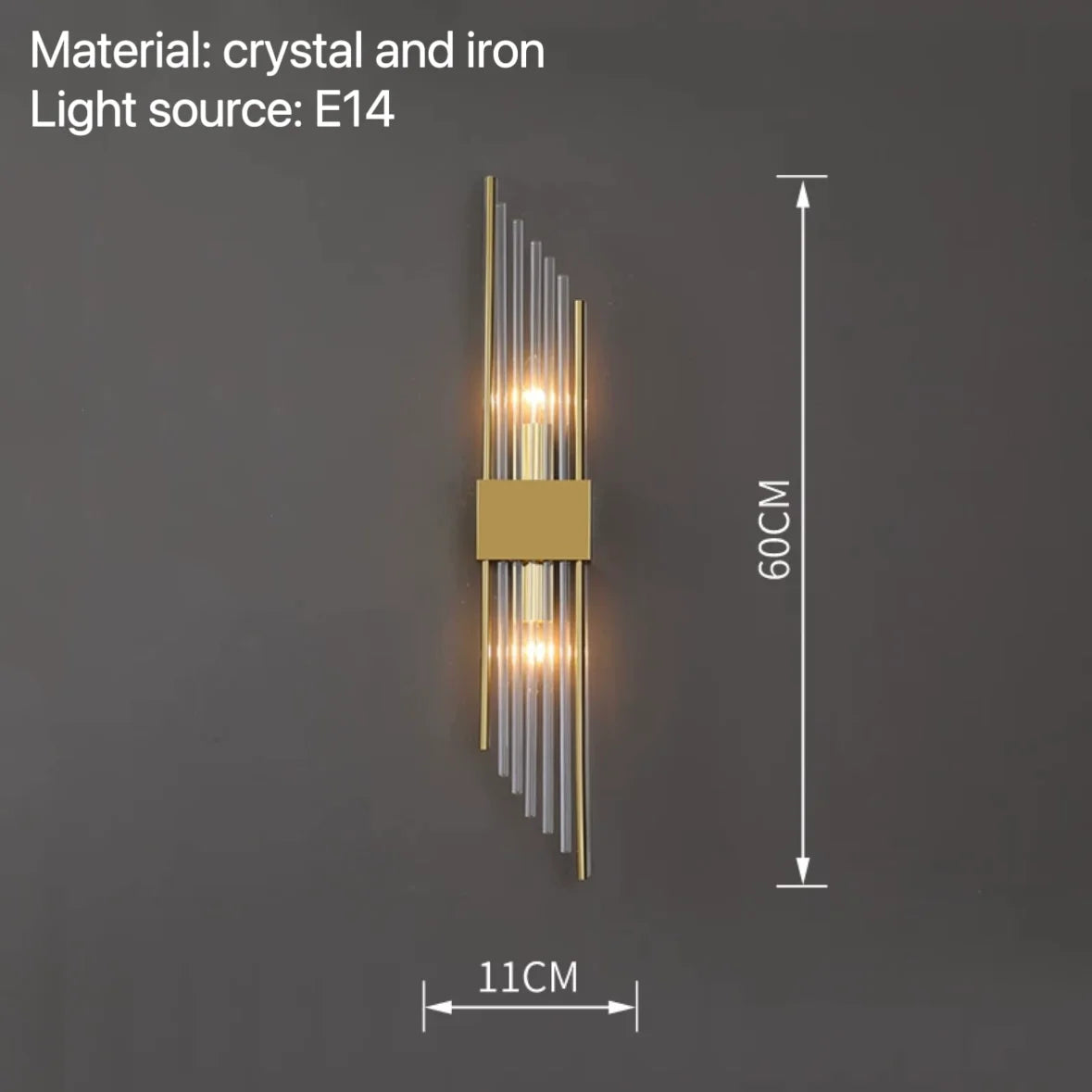 Crystal Bedside Wall Lamp