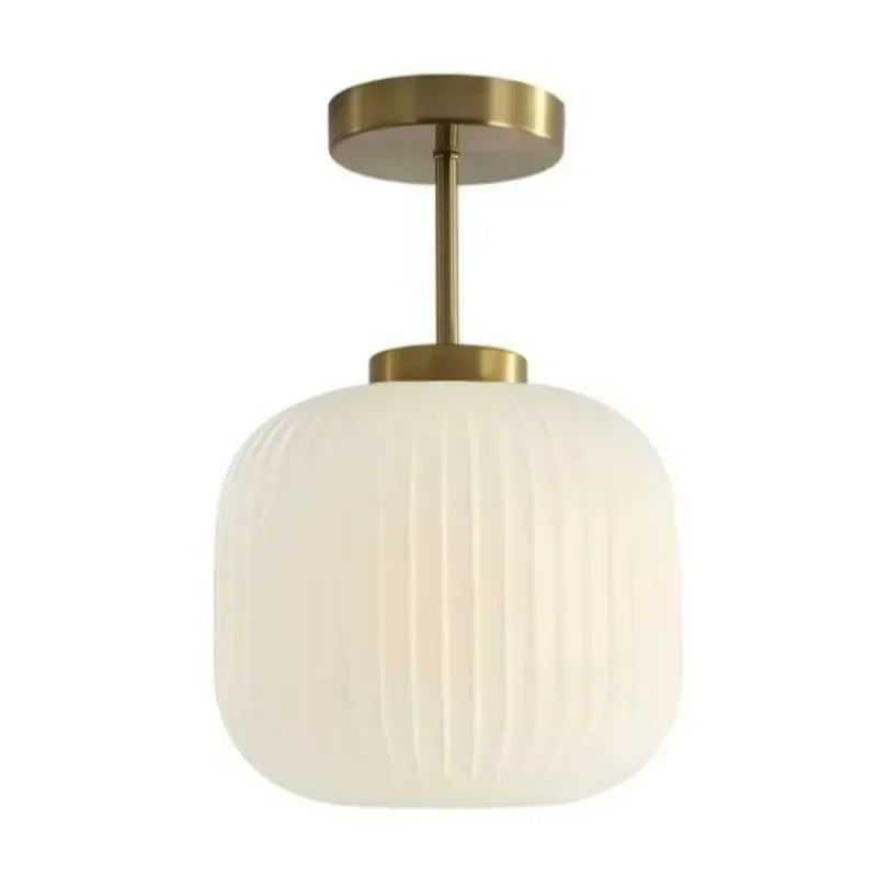 Retro Luxe Striped Lantern Ceiling Light Fixture