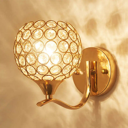 Crystal Glow E27 Wall Sconce - Elegant Bedroom Light