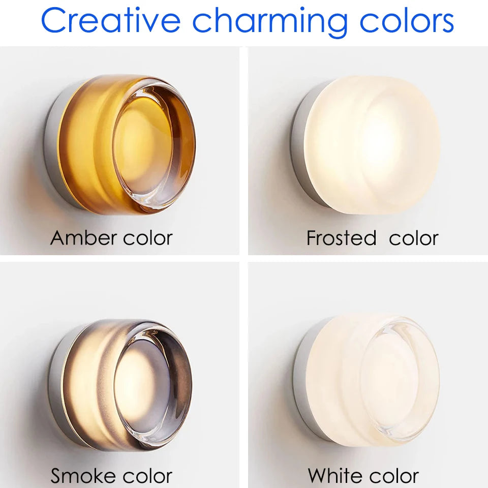 Round Glass LED Wall Sconce