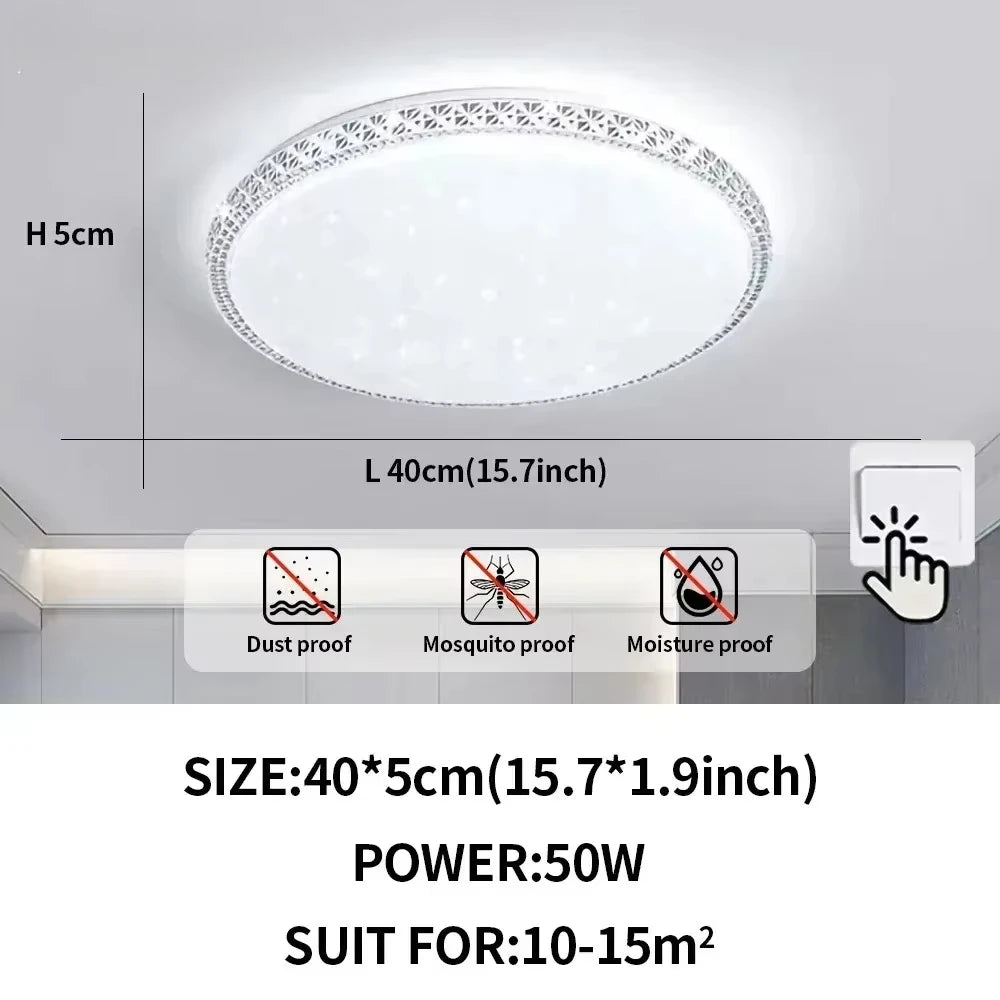 LustreGlow Simple LED Ceiling Chandelier