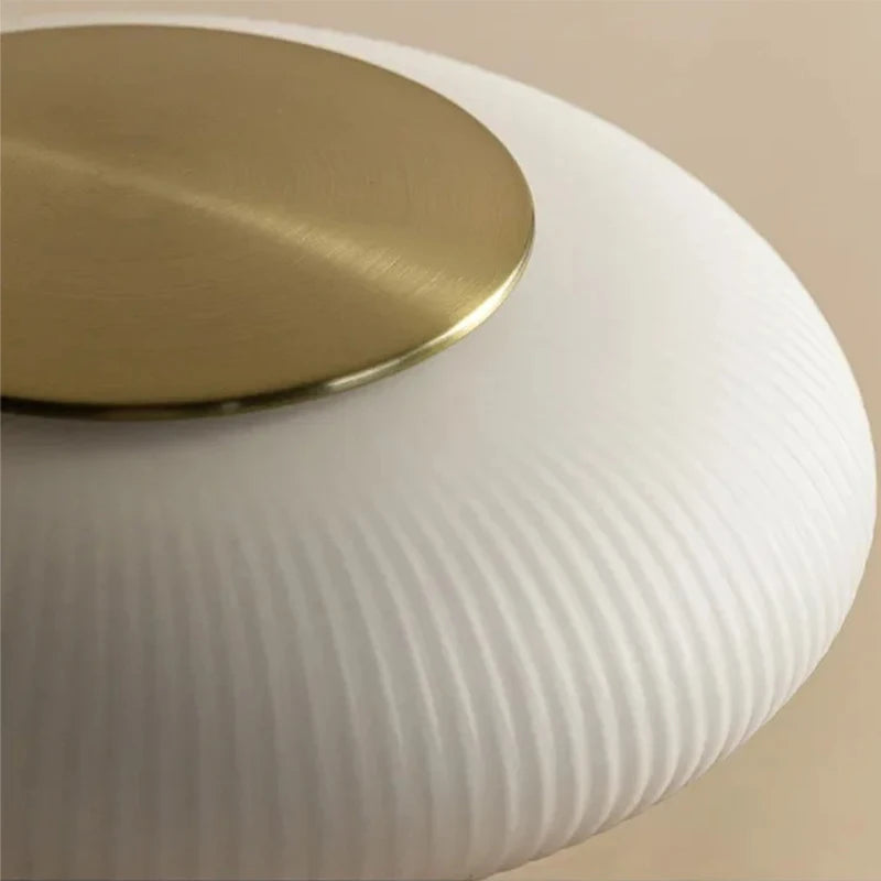 Nordic Glow: Retro White Glass LED Desk Lamp