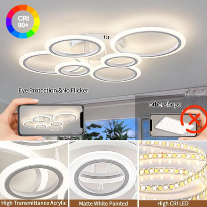GlowRing: Dimmable LED Ceiling Chandelier