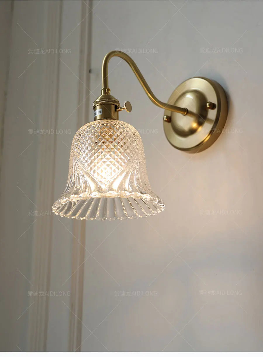 Nordic Brass & Glass Wall Sconce Elegance