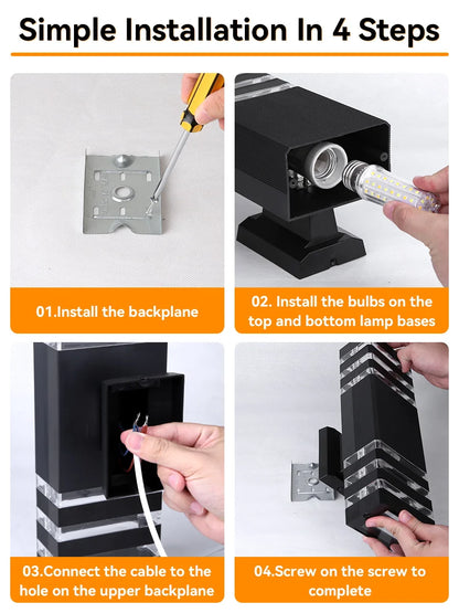 TriColor LED Outdoor Wall Light - IP65 Waterproof