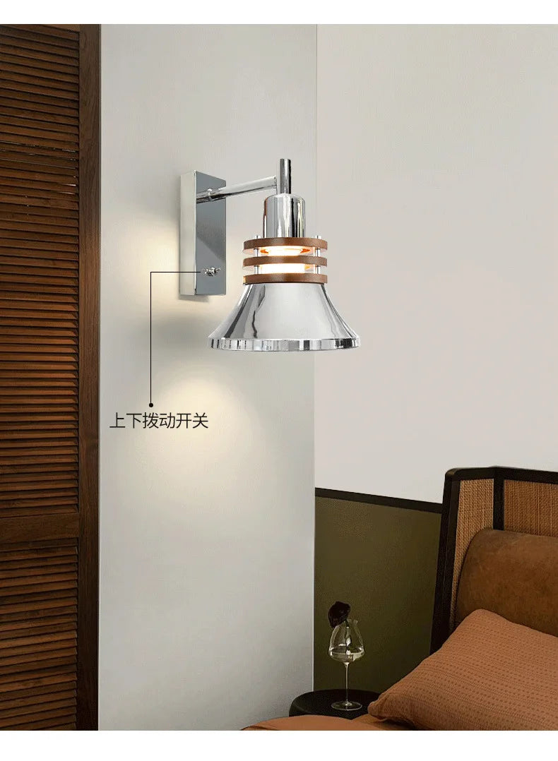 Retro Rotatable Wooden Wall Sconce Light