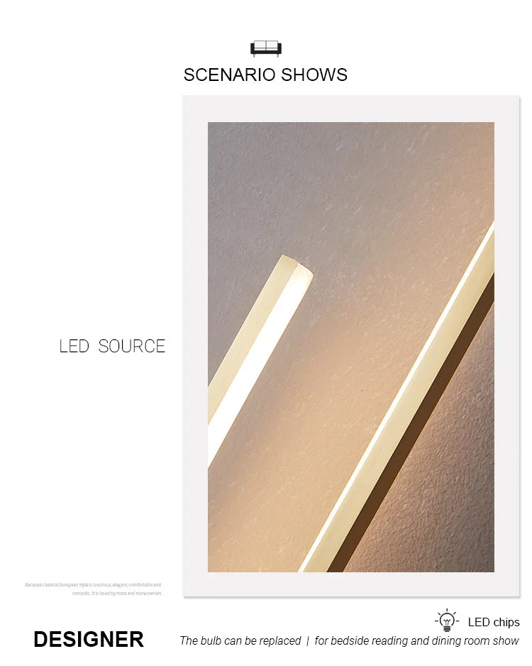 Minimalist Black LED Bedside Wall Sconce