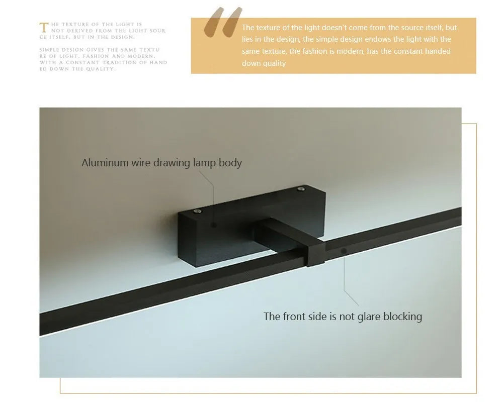 LED Mirror Lights Wall Lamps Recharge