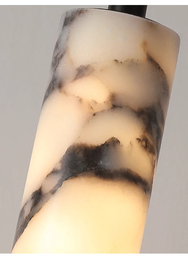 Black Marble Cylinder Pendant