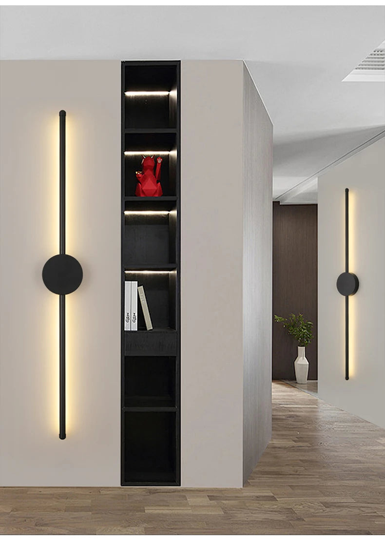 Modern Black I-Shaped LED Wall Lamp
