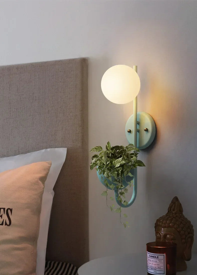 SANDYHA Nordic Glass Ball Wall Sconce Lamp