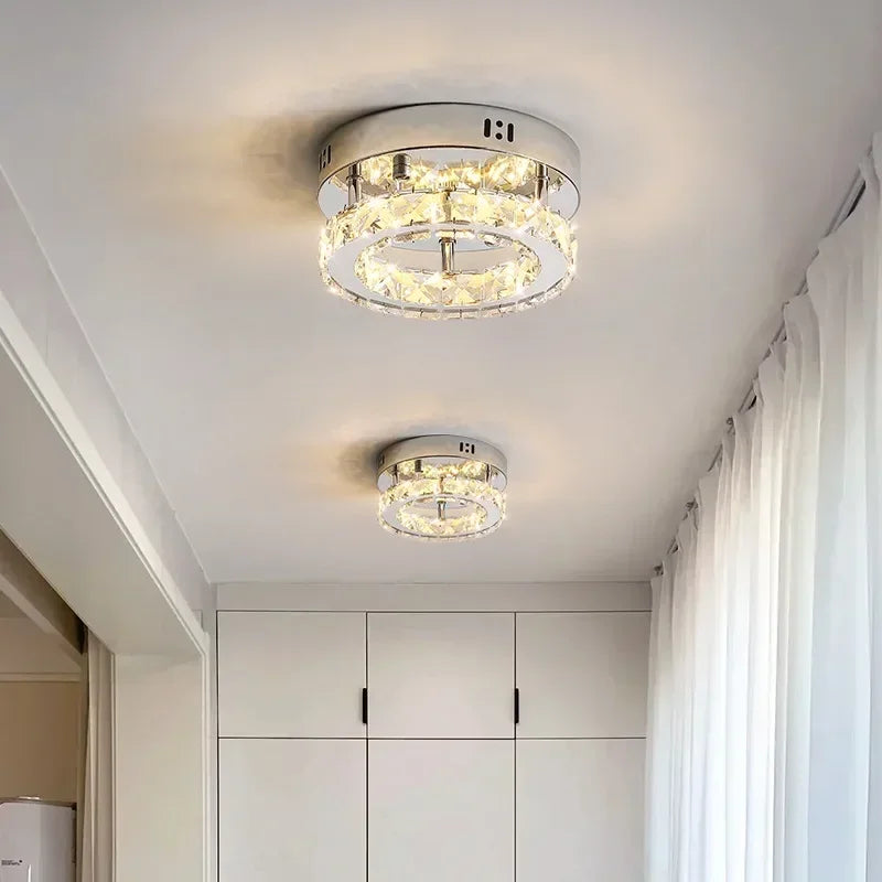 Crystal Round Double Layer Chandelier