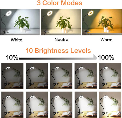 FlexiGlow 360° Clip-On LED Desk Lamp