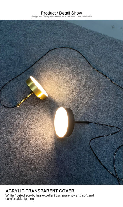 Nordic Brass LED Pendant Lamp - Minimalist Design