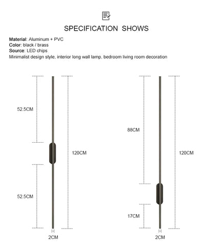 Modern Long LED Wall Lights for Bedroom
