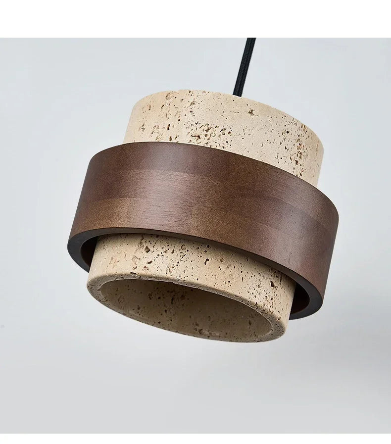 Wabi-Sabi Stone Walnut Pendant