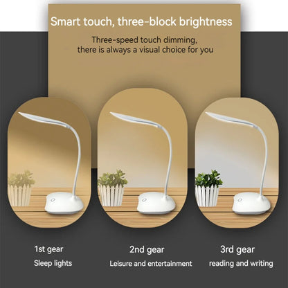 Smart Touch LED Desk Lamp - Portable & USB Rechargeable