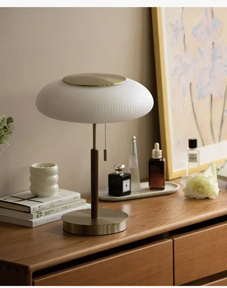 Nordic Glow: Retro White Glass LED Desk Lamp