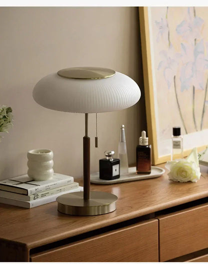 Nordic Glow: Retro White Glass LED Desk Lamp