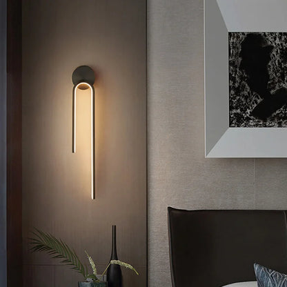 Minimalist Black LED Bedside Wall Sconce