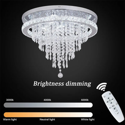 Crystal LED Flush Chandelier